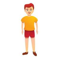 Red hair boy icon, cartoon style vector
