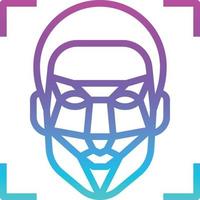 facial recognition scan ai artificial intelligence - gradient icon vector