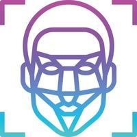 facial recognition scan ai artificial intelligence - gradient icon vector