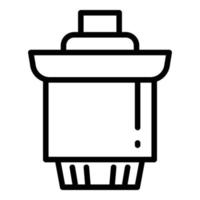 Cartridge water filter icon, outline style vector