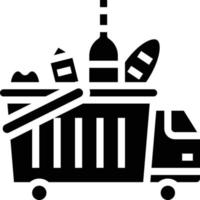 shopping cart truck food delivery - solid icon vector