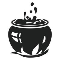 Magic cauldron icon, simple style vector