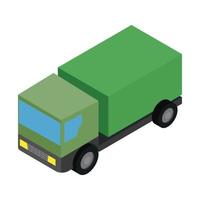 Military truck isometric 3d icon vector