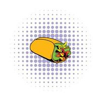 icono de sándwich de envoltura, estilo comics vector