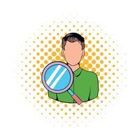 Businessman and magnifying glass icon vector