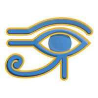 Egypt eye icon, cartoon style vector