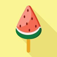 Watermelon popsicle icon, flat style vector