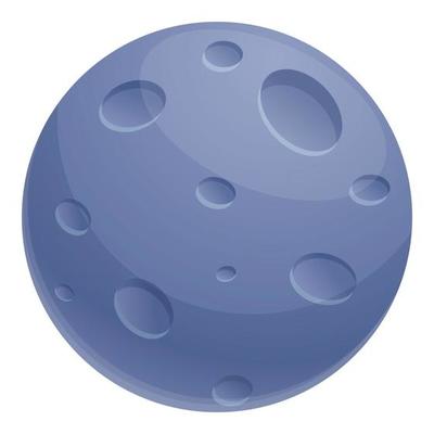 Full moon icon, cartoon style
