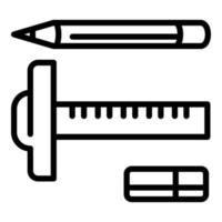 icono de dibujo de instrumento de arquitecto, estilo de esquema vector