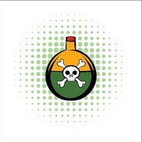 Poison comics icon vector