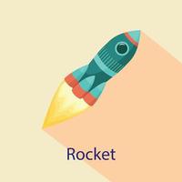 Rocket icon, flat style vector