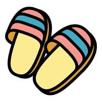 Home slippers icon, outline style vector