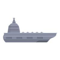 Aircraft carrier naval icon, cartoon style vector