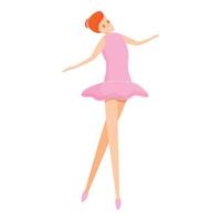 icono de bailarina, estilo de dibujos animados vector