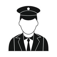 Train conductor black simple icon vector