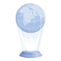 Globe hologram icon cartoon vector. Digital world vector