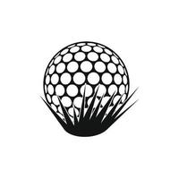 pelota de golf, en, hierba, icono vector