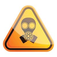 Sign gas mask icon, cartoon style vector