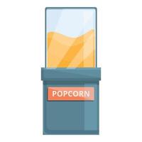 Circus popcorn stand icon, cartoon style vector