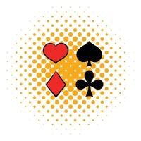 Playing card suit in black and red icon vector