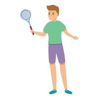 Tennis training icon, cartoon style vector