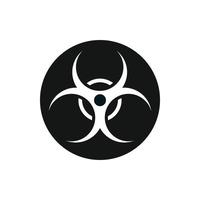 Biohazard symbol icon, simple style vector