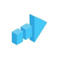 Arrow of broken line isometric 3d icon vector