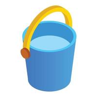 Bucket of water isometric 3d icon vector