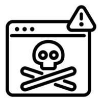 icono de peligro informático de virus, estilo de esquema vector