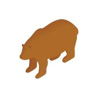 Brown bear isometric 3d icon vector