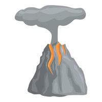 Volcano landscape icon cartoon vector. Volcanic eruption vector