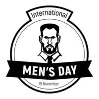 icono de la cara del día internacional de los hombres, estilo simple vector