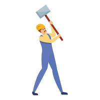 Builder shovel icon, cartoon style vector