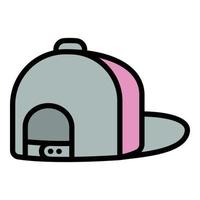 Rapper baseball cap icon, outline style vector