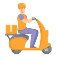 vector de dibujos animados de icono de entrega de scooter. orden de servicio