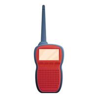 Red walkie talkie icon, cartoon style vector