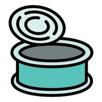 Cat tin can icon, outline style vector