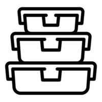 Stack of lunchbox icon, outline style vector