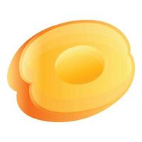 Half clean apricot icon, cartoon style vector