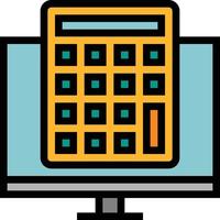 calculator computer profits merchant ecommerce - filled outline icon vector