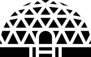 dome sphere space ball building - solid icon vector