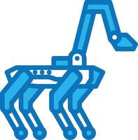 robot dog ai artificial intelligence - blue icon vector