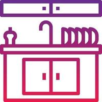 sink wash cleaning water kitchen - gradient icon vector