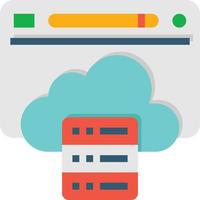 cloud hosting website database seo - flat icon vector