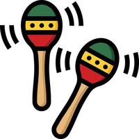 maracas music musical instrument - filled outline icon vector