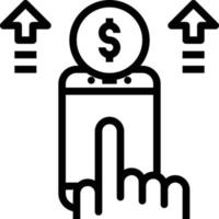 mobile investment profit application money - outline icon vector