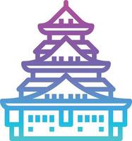 castle osaka royal palace japan - gradient icon vector