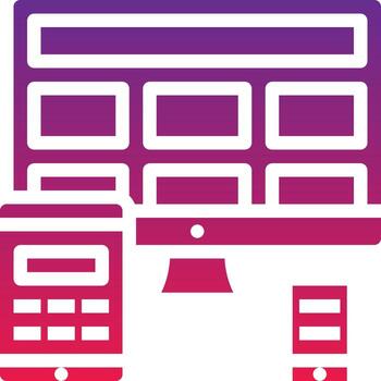 responsive design multiple platform seo - solid gradient icon vector