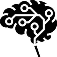brain circuit ai artificial intelligence - solid icon vector