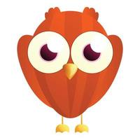 Red owl icon, cartoon style vector